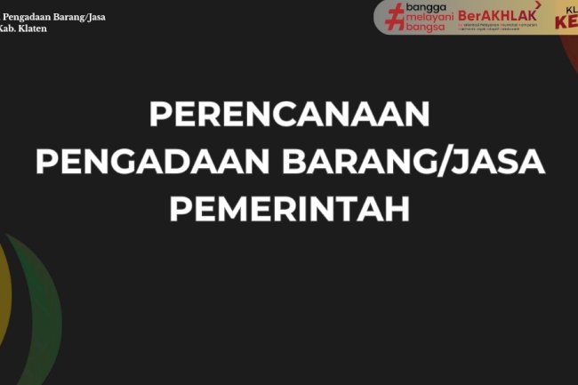 Perencanaan Pengadaan Barang/Jasa Pemerintah