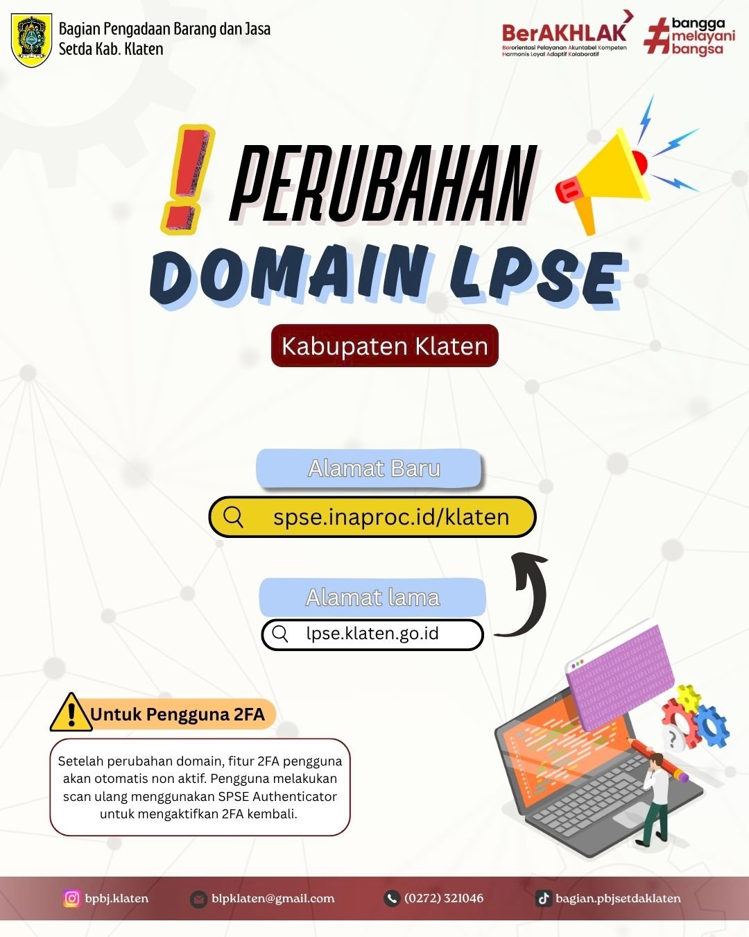 Perubahan Domain LPSE Kabupaten Klaten