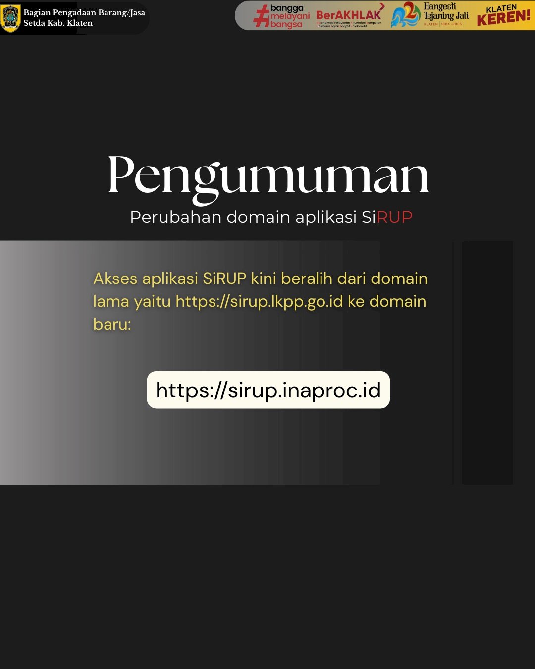 Perubahan Domain Aplikasi siRUP