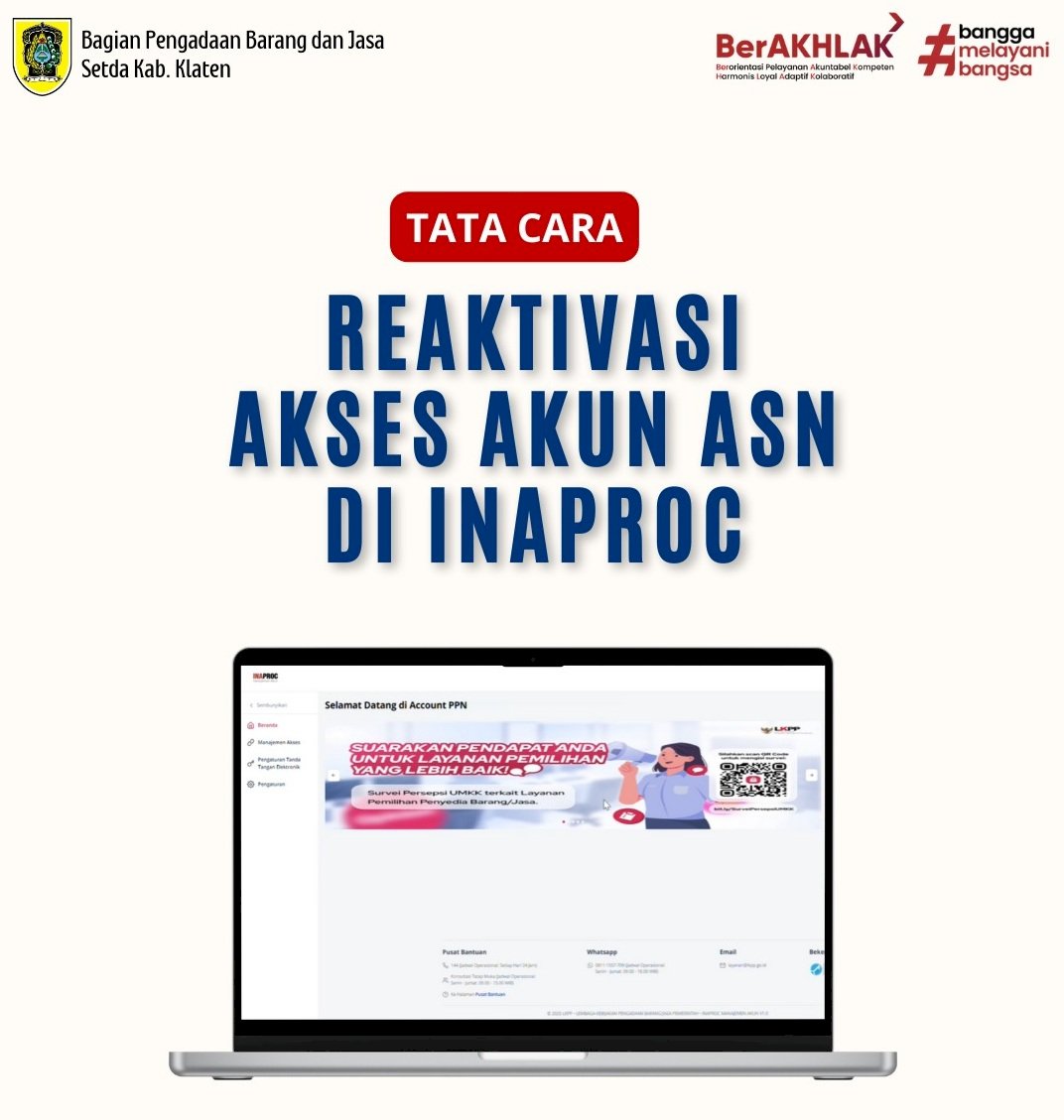 Tata Cara Reaktivasi Akses Akun ASN di Inaproc